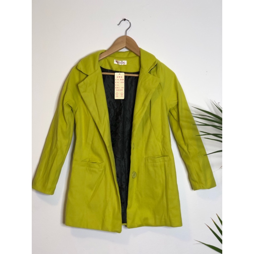 Wool blend lime green jacket